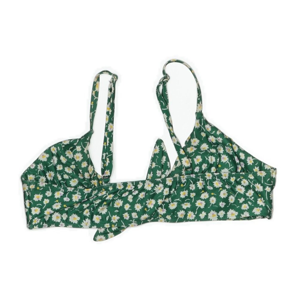 Green Daisy Print Bikini Top - Picture 2 of 2